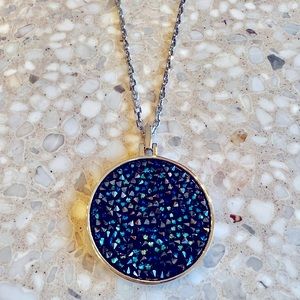 Touchstone Crystal Rock&Roll Reversible
Pendant Iridescent Black/White Crystals